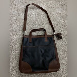 Ili New York leather tote bag Stylish Black and Brown Tote Bag